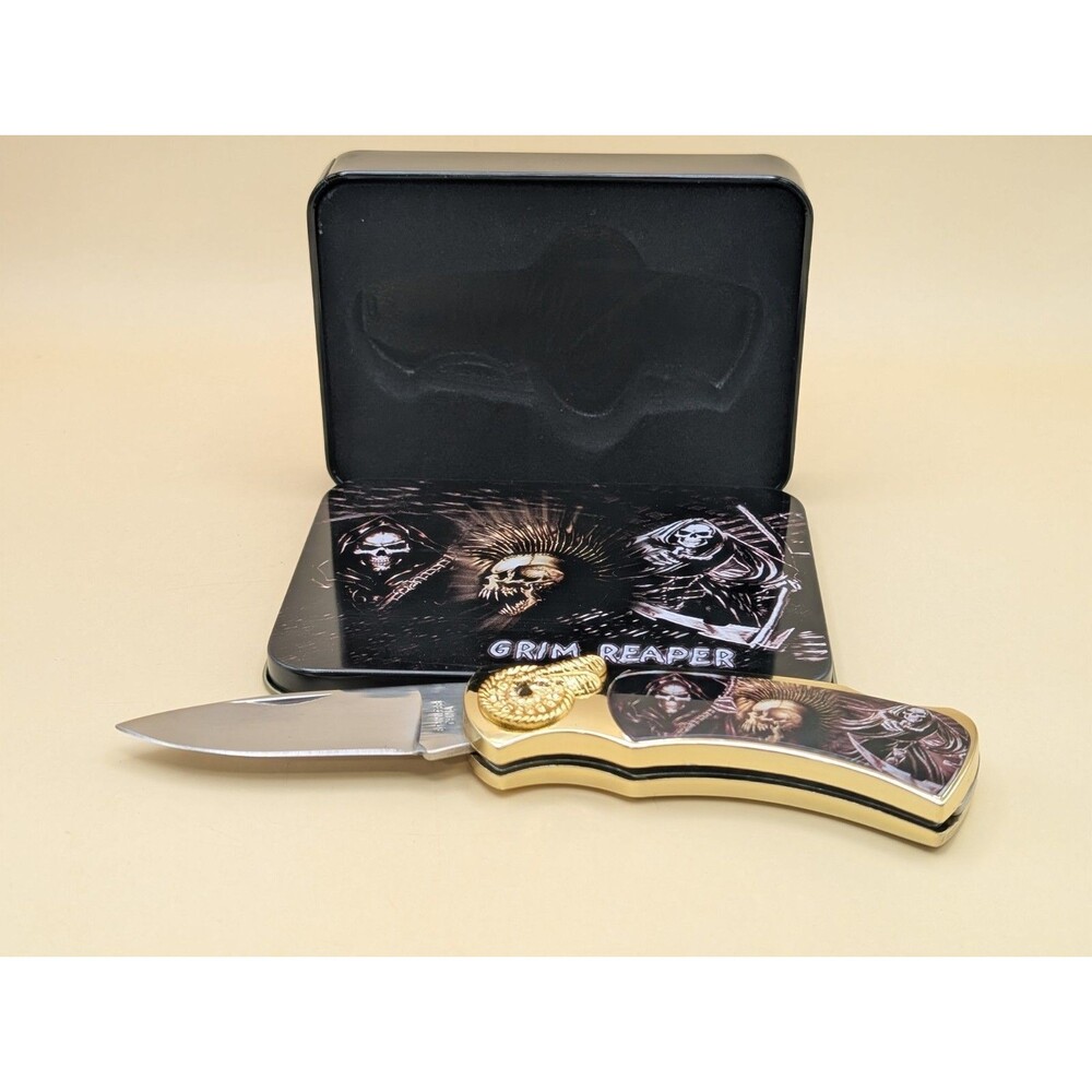 Grim Reaper Pocket Knife Collectible Gifts, Birthday, Folding Knife.